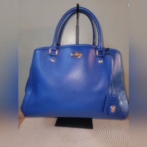 Coach Margot Carryall Royal Blue "DUKE" Pebbled Leather Satchel 2015 EUC